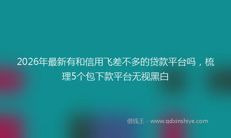 2026年最新有和信用飞差不多的贷款平台吗，梳理5个包下款平台无视黑白