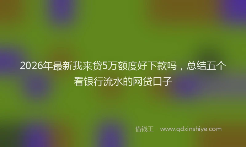 2026年最新我来贷5万额度好下款吗，总结五个看银行流水的网贷口子