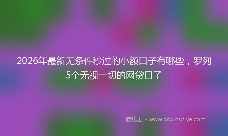 2026年最新无条件秒过的小额口子有哪些，罗列5个无视一切的网贷口子