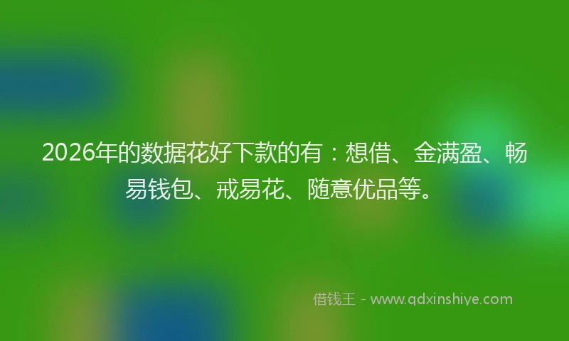 2026年的数据花好下款的有：想借、金满盈、畅易钱包、戒易花、随意优品等。