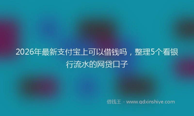 2026年最新支付宝上可以借钱吗，整理5个看银行流水的网贷口子