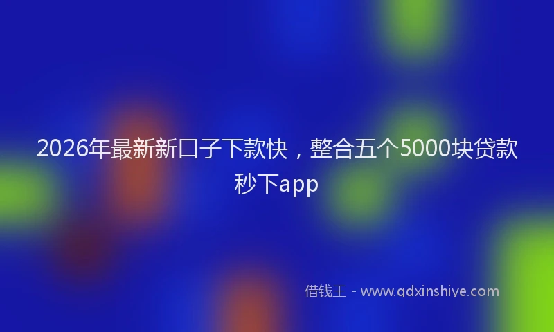 2026年最新新口子下款快，整合五个5000块贷款秒下app
