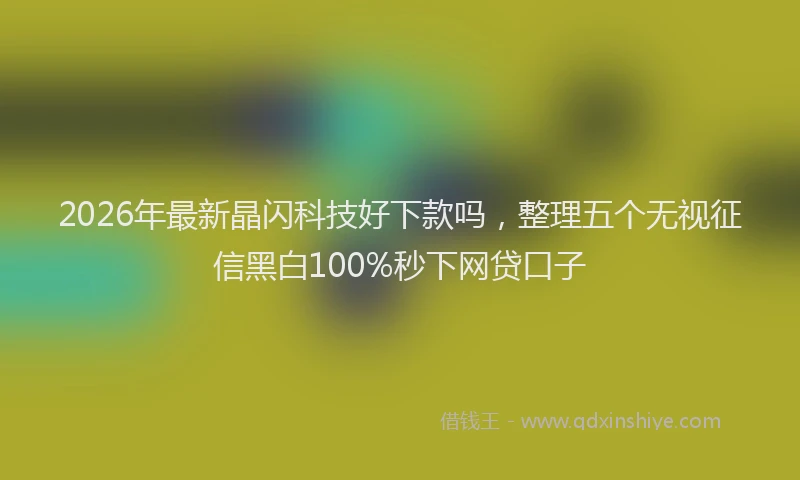 2026年最新晶闪科技好下款吗，整理五个无视征信黑白100%秒下网贷口子