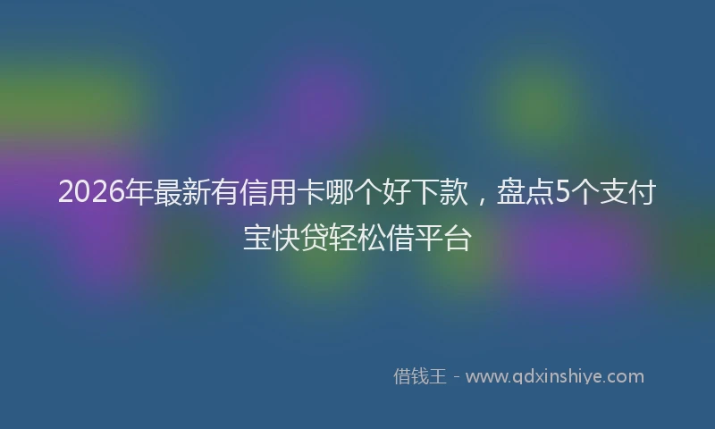 2026年最新有信用卡哪个好下款，盘点5个支付宝快贷轻松借平台