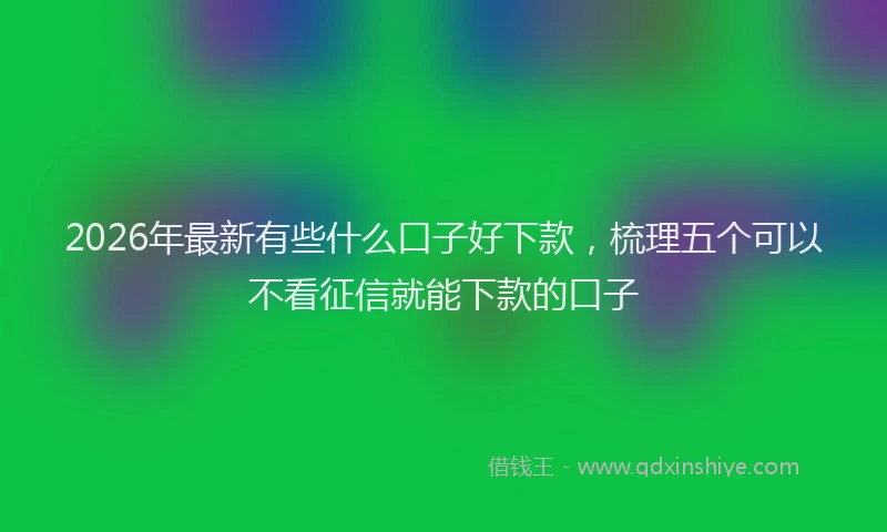 2026年最新有些什么口子好下款，梳理五个可以不看征信就能下款的口子