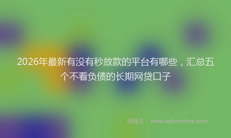 2026年最新有没有秒放款的平台有哪些，汇总五个不看负债的长期网贷口子