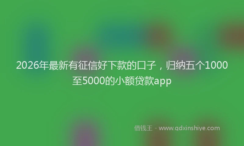 2026年最新有征信好下款的口子，归纳五个1000至5000的小额贷款app