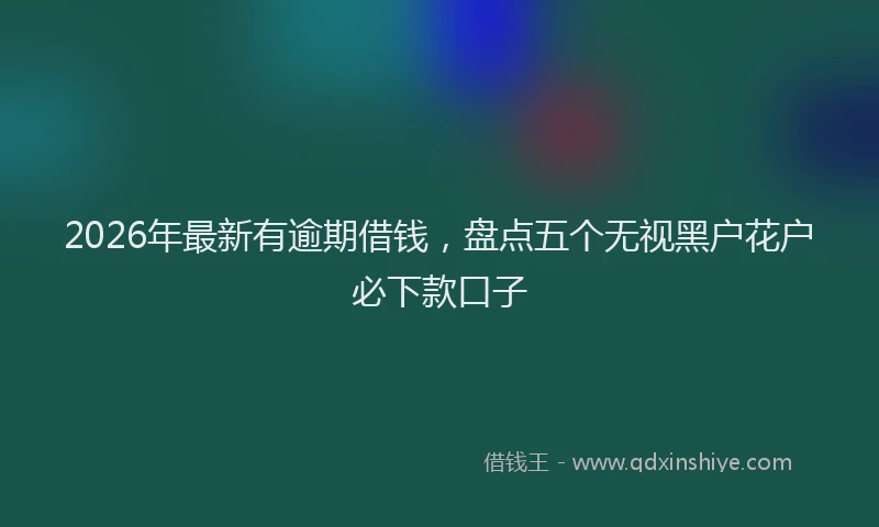 2026年最新有逾期借钱，盘点五个无视黑户花户必下款口子