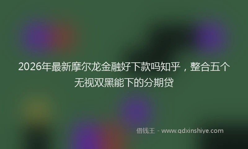 2026年最新摩尔龙金融好下款吗知乎，整合五个无视双黑能下的分期贷