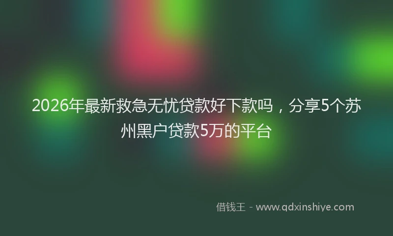 2026年最新救急无忧贷款好下款吗，分享5个苏州黑户贷款5万的平台