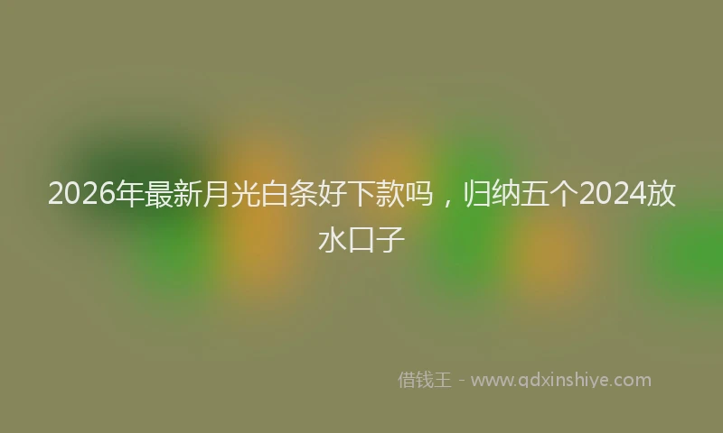 2026年最新月光白条好下款吗，归纳五个2024放水口子
