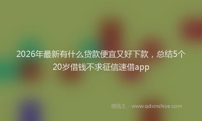 2026年最新有什么贷款便宜又好下款，总结5个20岁借钱不求征信速借app