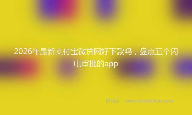 2026年最新支付宝微贷网好下款吗，盘点五个闪电审批的app