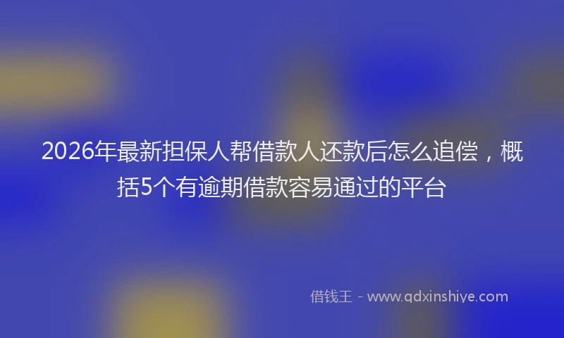 2026年最新担保人帮借款人还款后怎么追偿，概括5个有逾期借款容易通过的平台