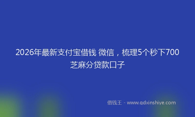 2026年最新支付宝借钱 微信，梳理5个秒下700芝麻分贷款口子