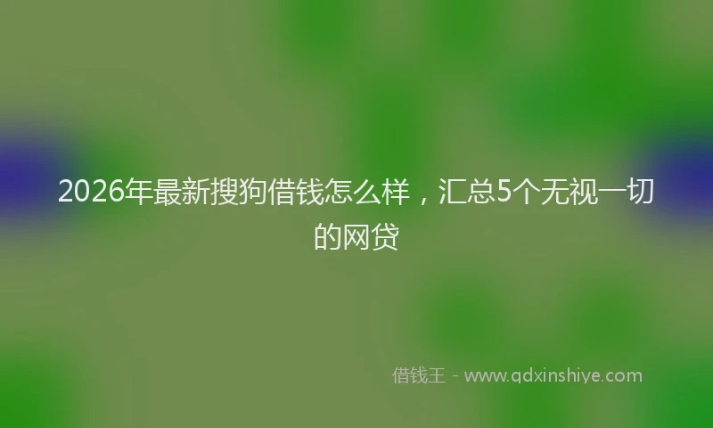 2026年最新搜狗借钱怎么样，汇总5个无视一切的网贷