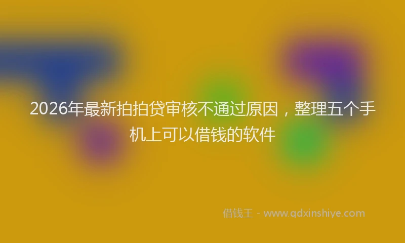 2026年最新拍拍贷审核不通过原因，整理五个手机上可以借钱的软件