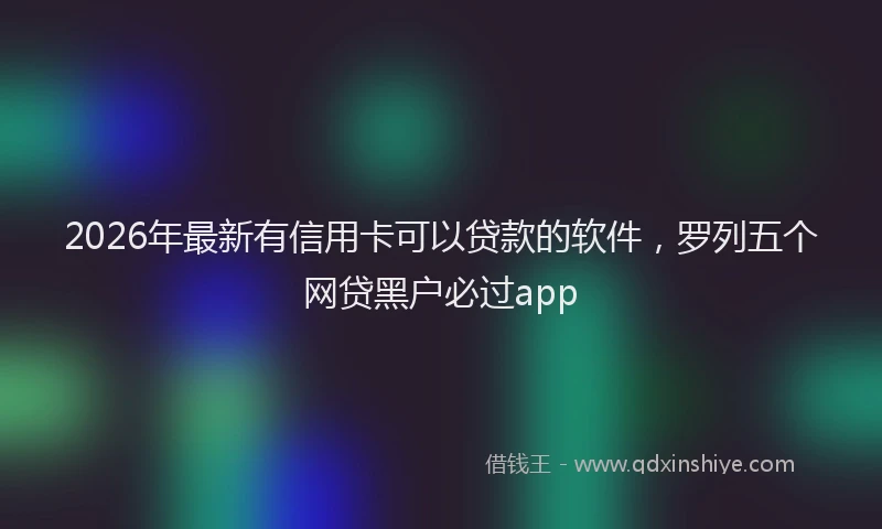 2026年最新有信用卡可以贷款的软件，罗列五个网贷黑户必过app