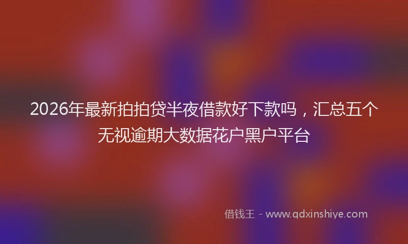2026年最新拍拍贷半夜借款好下款吗，汇总五个无视逾期大数据花户黑户平台