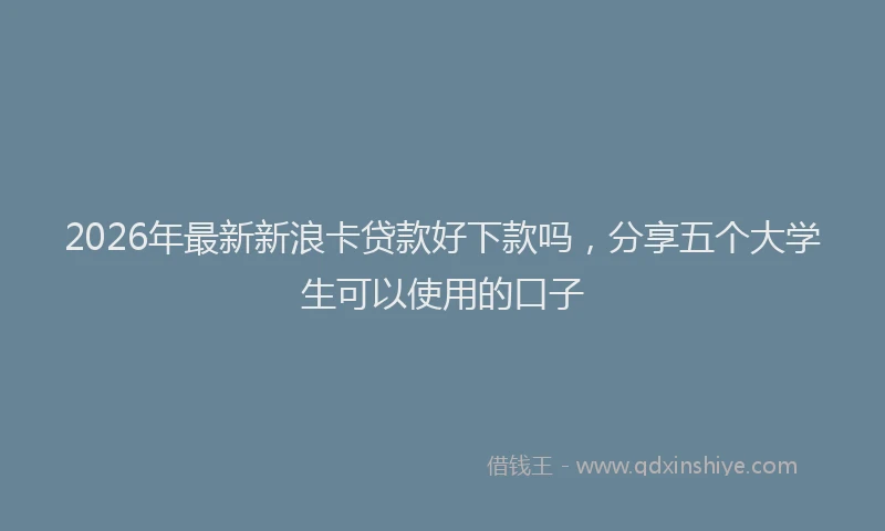 2026年最新新浪卡贷款好下款吗，分享五个大学生可以使用的口子