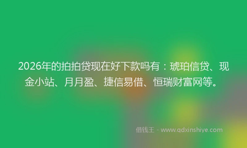 2026年的拍拍贷现在好下款吗有：琥珀信贷、现金小站、月月盈、捷信易借、恒瑞财富网等。