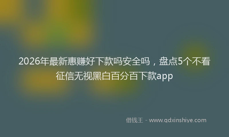 2026年最新惠赚好下款吗安全吗，盘点5个不看征信无视黑白百分百下款app