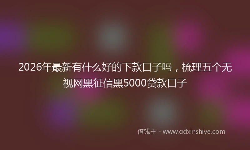 2026年最新有什么好的下款口子吗，梳理五个无视网黑征信黑5000贷款口子