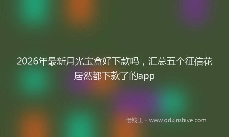 2026年最新月光宝盒好下款吗，汇总五个征信花居然都下款了的app