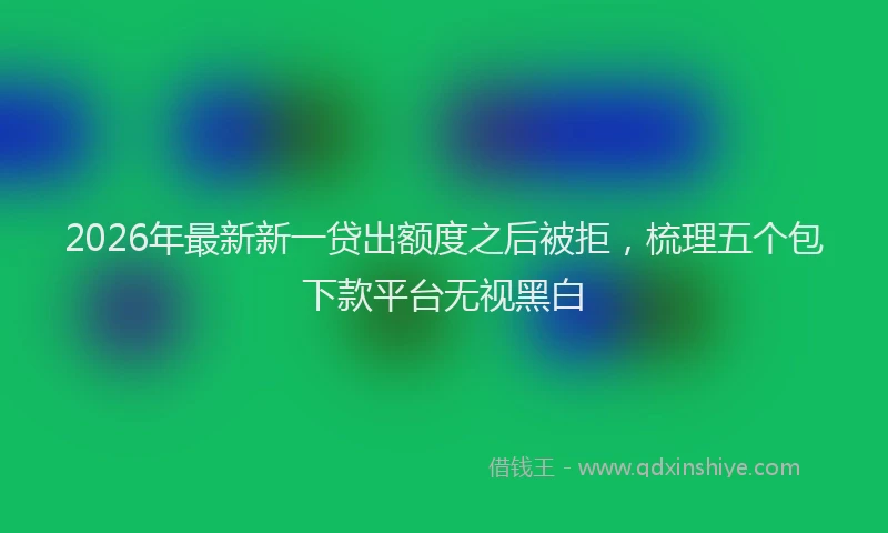 2026年最新新一贷出额度之后被拒，梳理五个包下款平台无视黑白