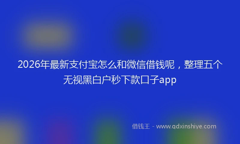 2026年最新支付宝怎么和微信借钱呢，整理五个无视黑白户秒下款口子app