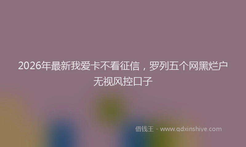 2026年最新我爱卡不看征信，罗列五个网黑烂户无视风控口子