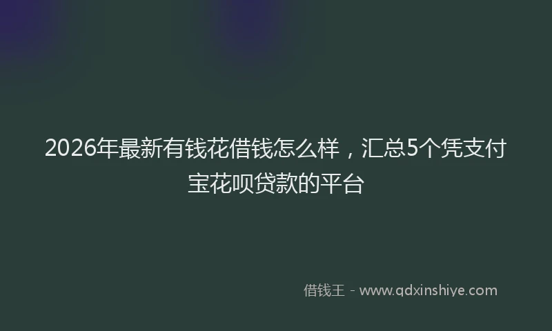 2026年最新有钱花借钱怎么样，汇总5个凭支付宝花呗贷款的平台