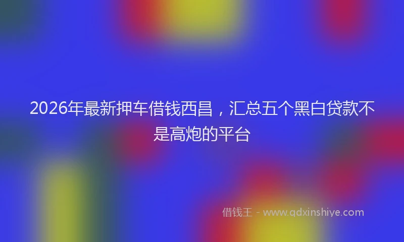 2026年最新押车借钱西昌，汇总五个黑白贷款不是高炮的平台