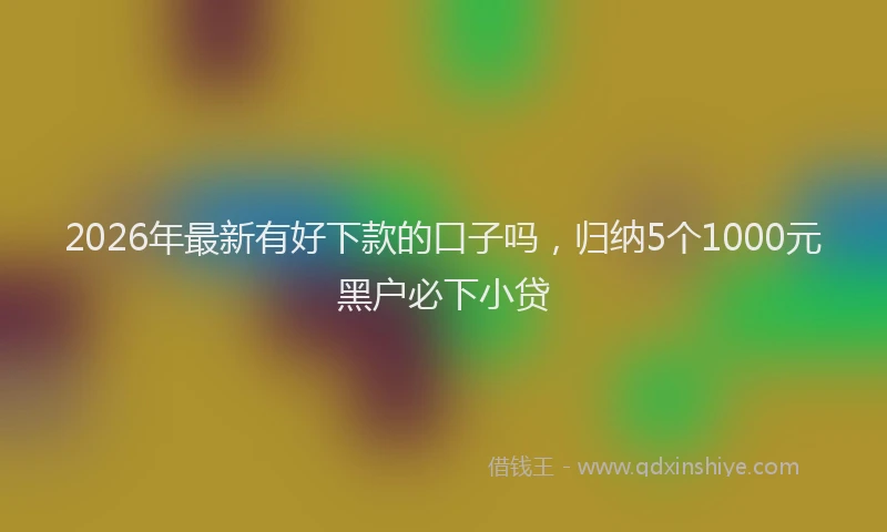 2026年最新有好下款的口子吗，归纳5个1000元黑户必下小贷