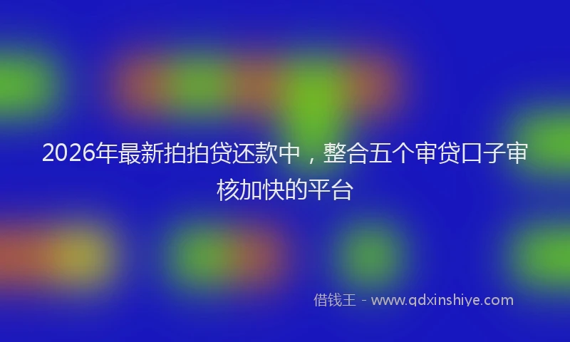 2026年最新拍拍贷还款中，整合五个审贷口子审核加快的平台