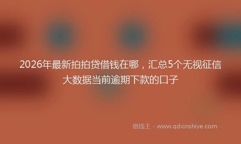 2026年最新拍拍贷借钱在哪，汇总5个无视征信大数据当前逾期下款的口子