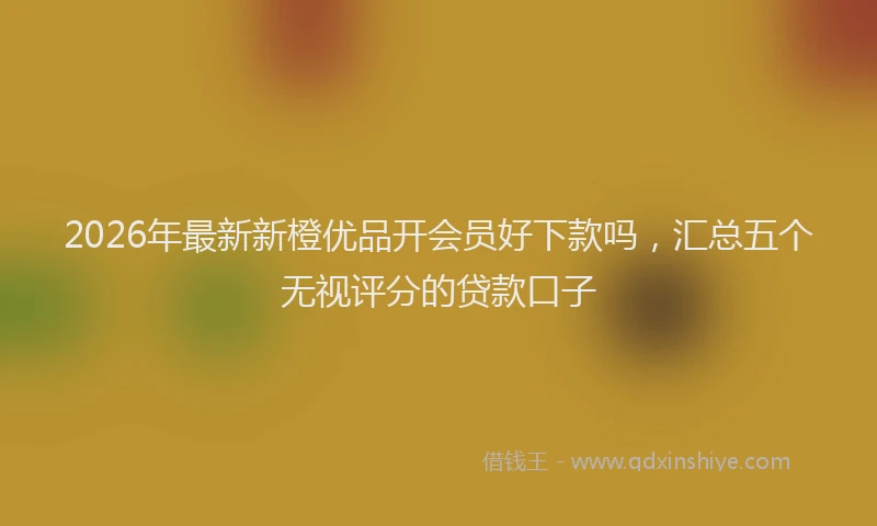 2026年最新新橙优品开会员好下款吗，汇总五个无视评分的贷款口子