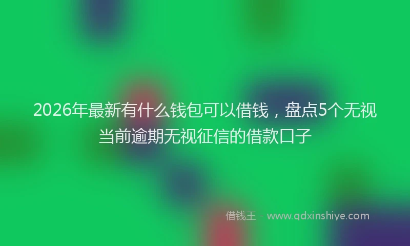 2026年最新有什么钱包可以借钱，盘点5个无视当前逾期无视征信的借款口子