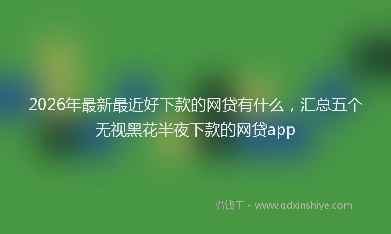 2026年最新最近好下款的网贷有什么，汇总五个无视黑花半夜下款的网贷app