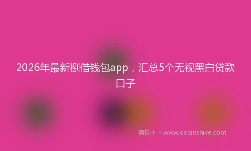 2026年最新捌借钱包app，汇总5个无视黑白贷款口子