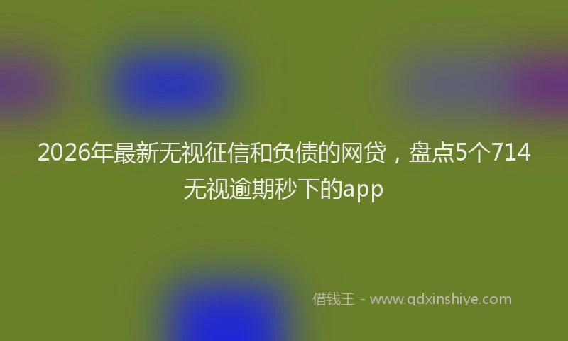 2026年最新无视征信和负债的网贷，盘点5个714无视逾期秒下的app