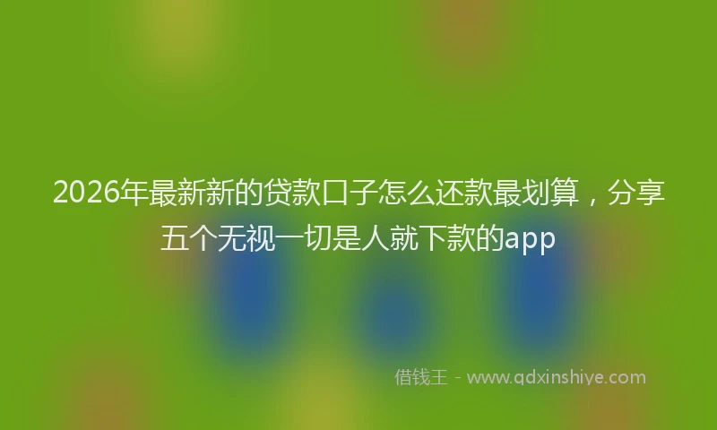2026年最新新的贷款口子怎么还款最划算，分享五个无视一切是人就下款的app