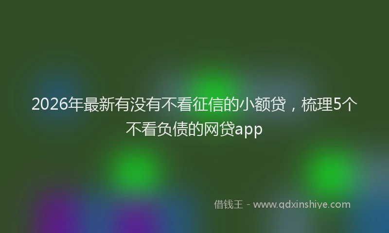 2026年最新有没有不看征信的小额贷，梳理5个不看负债的网贷app