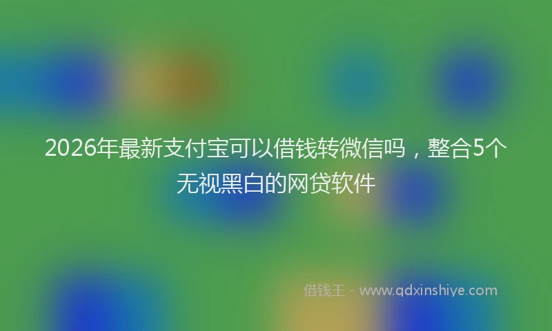 2026年最新支付宝可以借钱转微信吗，整合5个无视黑白的网贷软件