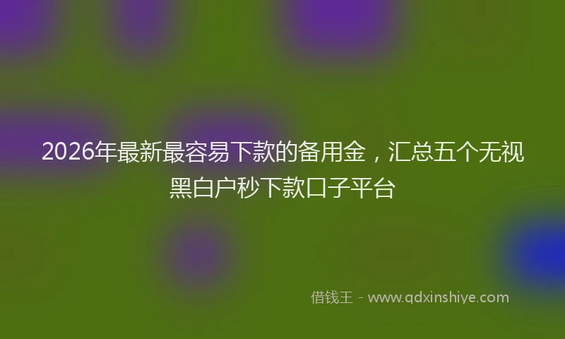 2026年最新最容易下款的备用金，汇总五个无视黑白户秒下款口子平台
