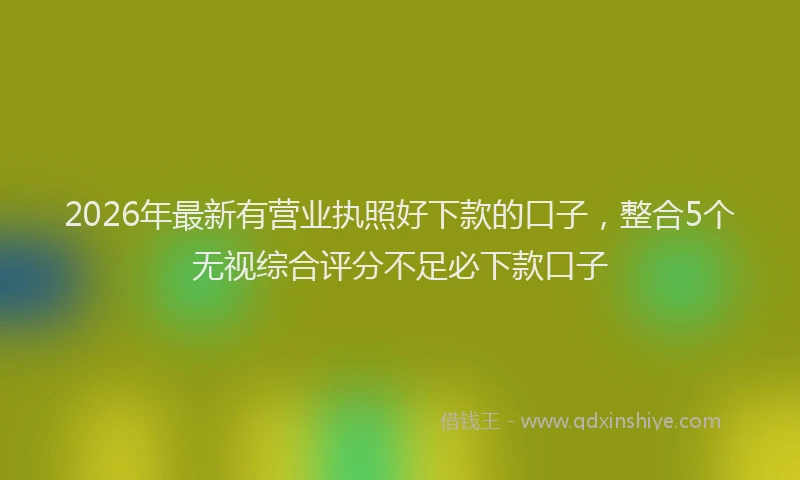 2026年最新有营业执照好下款的口子，整合5个无视综合评分不足必下款口子