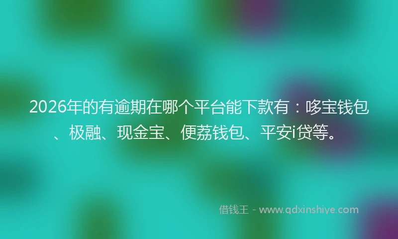 2026年的有逾期在哪个平台能下款有：哆宝钱包、极融、现金宝、便荔钱包、平安i贷等。