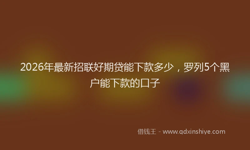 2026年最新招联好期贷能下款多少，罗列5个黑户能下款的口子