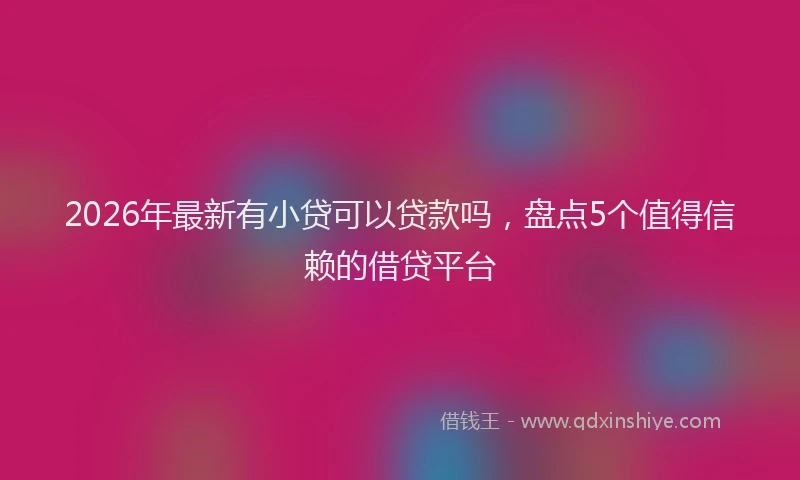 2026年最新有小贷可以贷款吗，盘点5个值得信赖的借贷平台