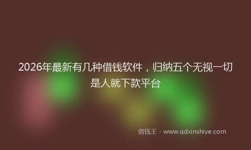 2026年最新有几种借钱软件，归纳五个无视一切是人就下款平台